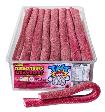 TNT Sour Turbo Tubes Strawberry pack shot