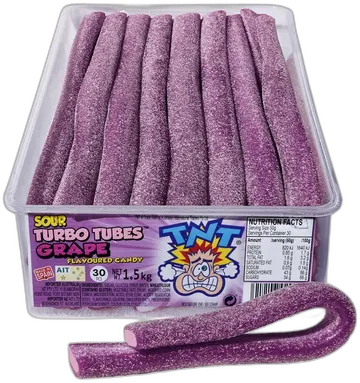 TNT Sour Turbo Tubes Grape pack shot