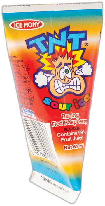 Ice Mony TNT Sour Raging Red R'berry 99% Juice pack shot