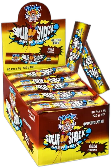 TNT Sour Shock Chew Bars Cola pack shot