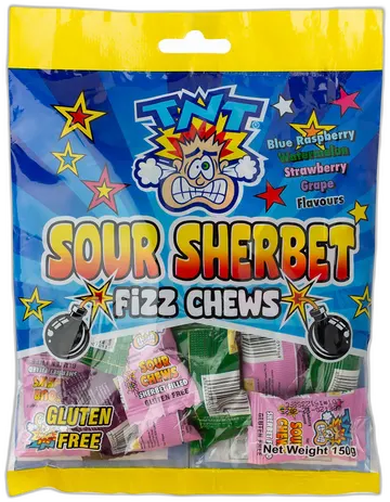 TNT Sour Sherbet Fizz Chews pack shot