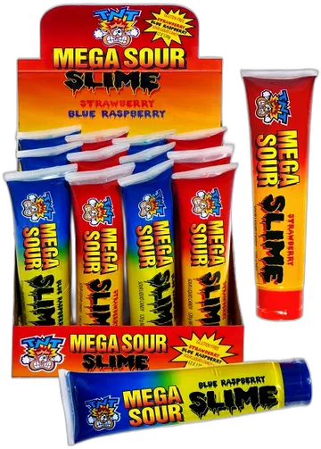 TNT Mega Sour Slime Strawberry & Blueberry pack shot
