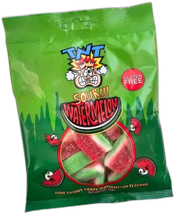 TNT Sour Watermelon Slices Bag pack shot