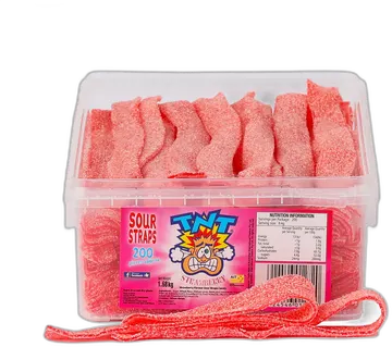 TNT Sour Straps Strawberry pack shot