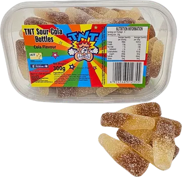 TNT Sour Cola Bottles pack shot